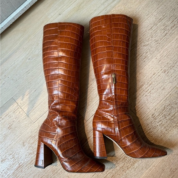 🍂SOLD OUT Sam Edelman Brown Croc Knee high - Picture 3 of 5
